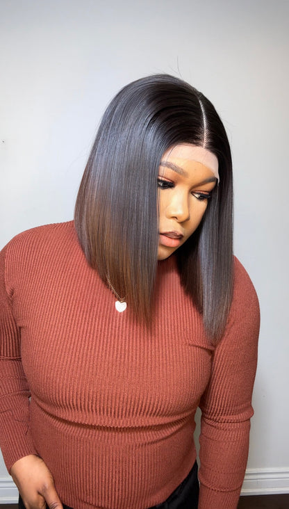 RAW SE LACE CLOSURE BOB WIG (BROWN ENDS)