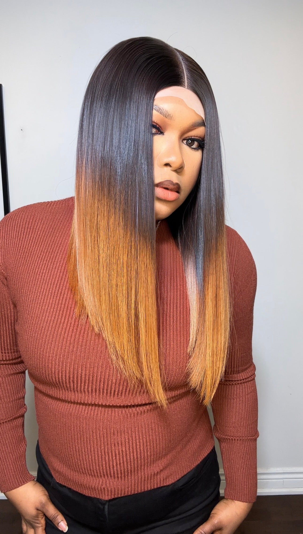 RAW SE LACE CLOSURE LONG BOB WIG (OMBRÉ)