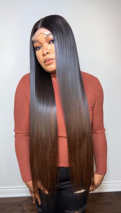 RAW STRAIGHT LUXURY WIG (BROWN ENDS)