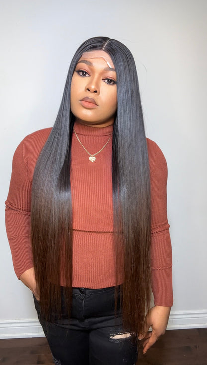 RAW STRAIGHT LUXURY WIG (BROWN ENDS)