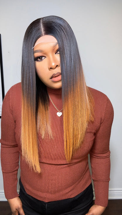 RAW SE LACE CLOSURE LONG BOB WIG (OMBRÉ)