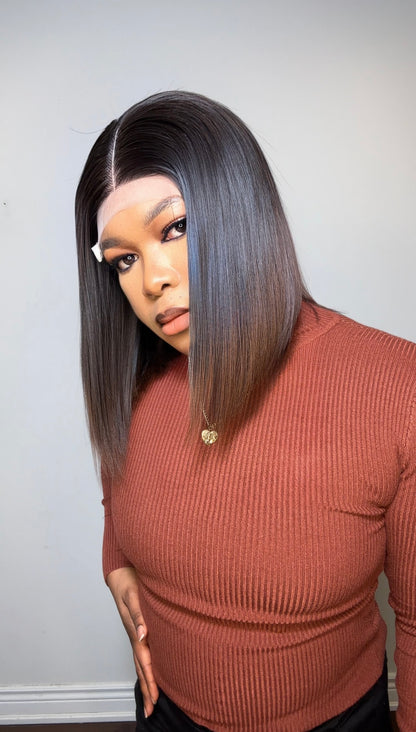 RAW SE LACE CLOSURE BOB WIG (BROWN ENDS)