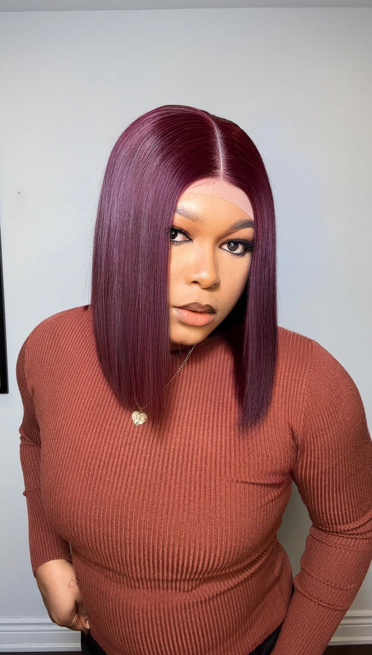 RAW SE LACE CLOSURE BOB WIG (WINE)