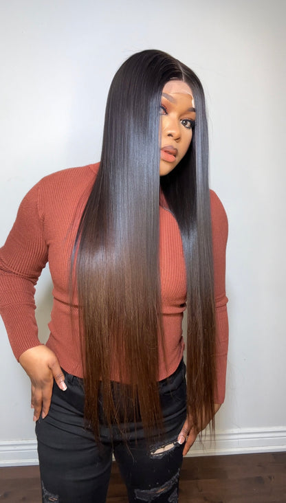 RAW STRAIGHT LUXURY WIG (BROWN ENDS)