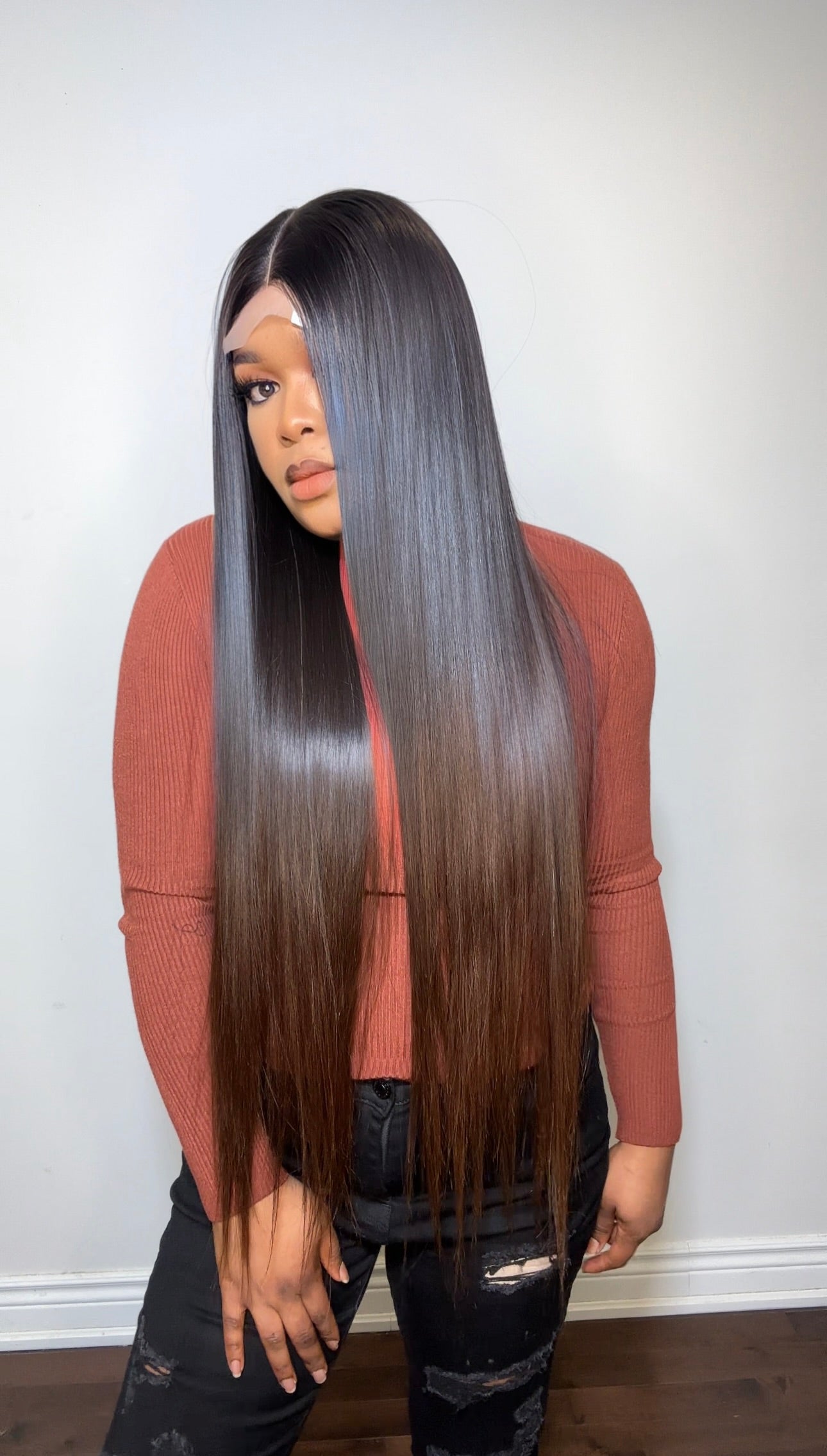 RAW STRAIGHT LUXURY WIG (BROWN ENDS)