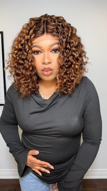 FAB CURLY DD T CLOSURE LUXURY WIG (CUSTOM COLOR)