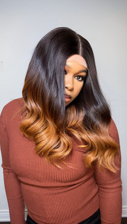 RAW SE LACE CLOSURE LONG BOB WIG (OMBRÉ)