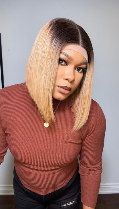 RAW SE LACE CLOSURE BOB WIG (OMBRÉ BLONDE)