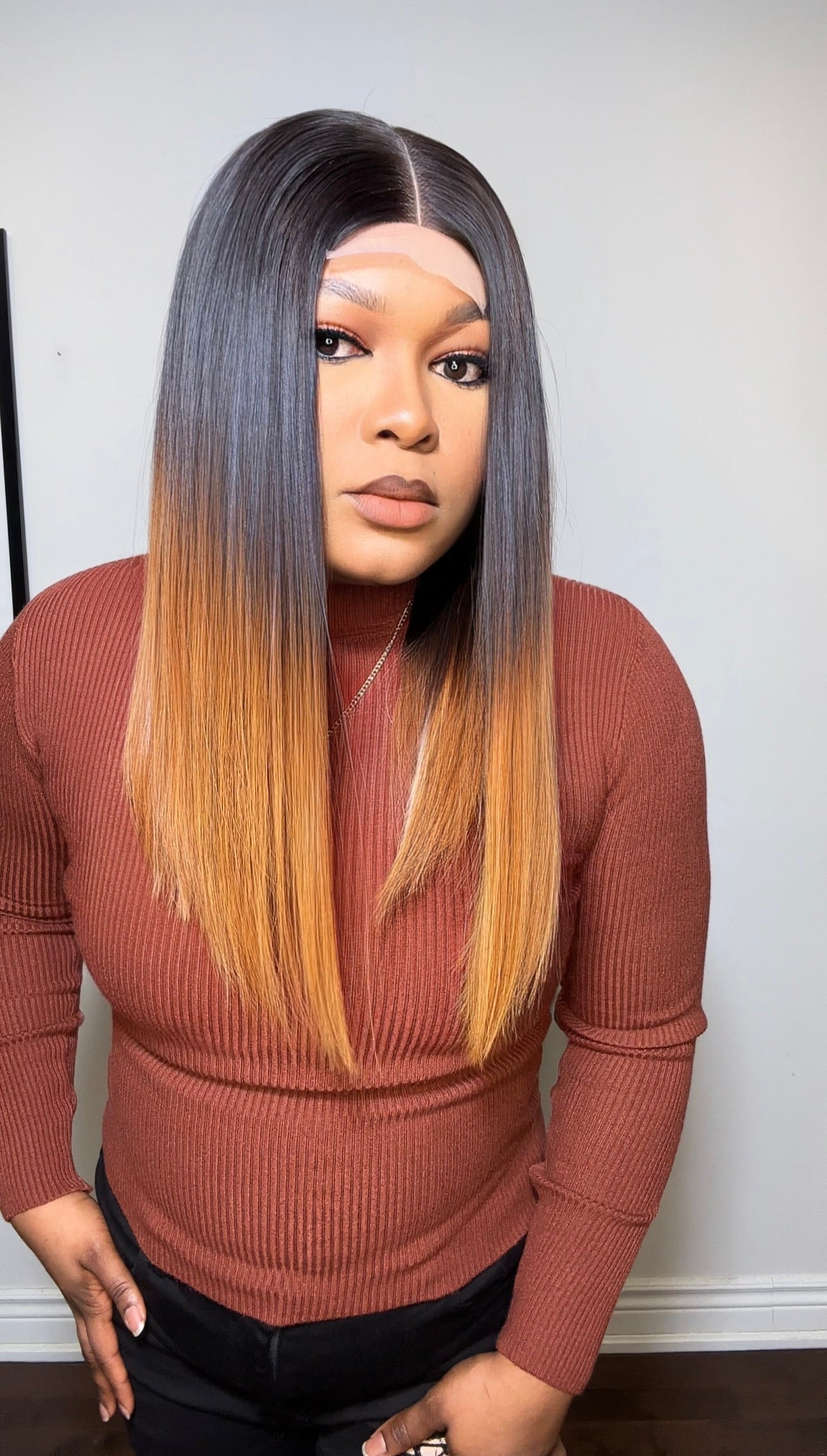 RAW SE LACE CLOSURE LONG BOB WIG (OMBRÉ)