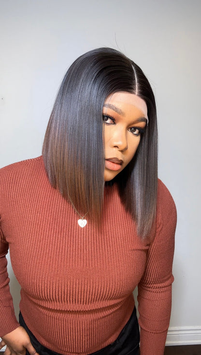 RAW SE LACE CLOSURE BOB WIG (BROWN ENDS)