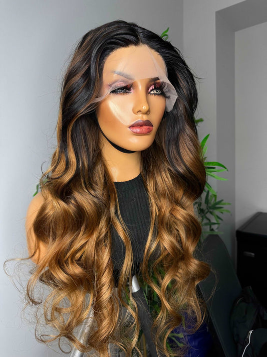 FAB OMBRE BODY WAVE T FRONTAL LUXURY WIG - Fab Beauty Supplies