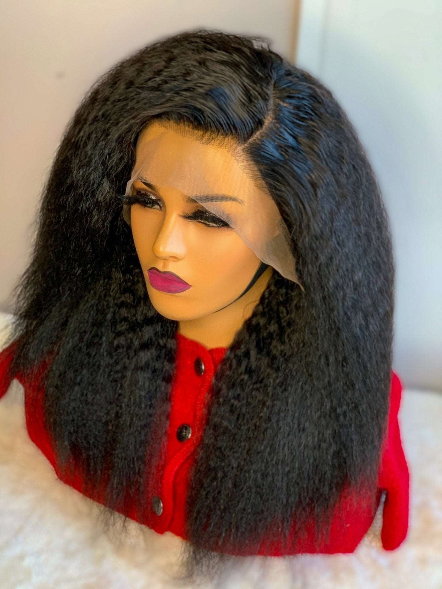 FAB DOUBLE DRAWN KINKY STRAIGHT LACE FRONTAL LUXURY WIG - Fab Beauty Supplies