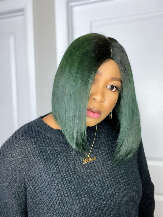 FAB VIETNAMESE SDD BONE STRAIGHT BOB WIG (DARK GREEN) - Fab Beauty Supplies