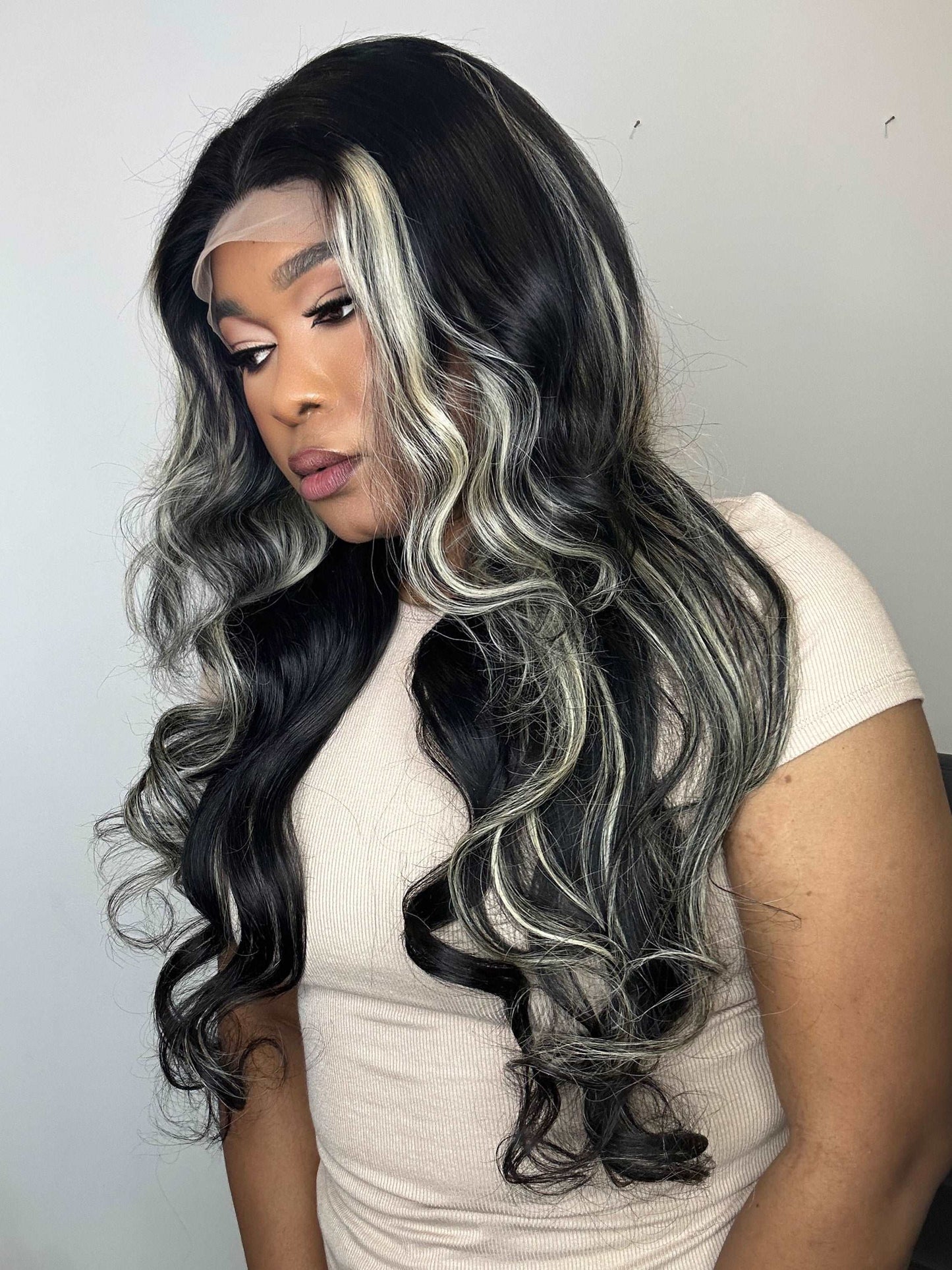 FAB BEIGE HIGHLIGHTS LUXURY LACE FRONTAL LAYERED WIG - Fab Beauty Supplies