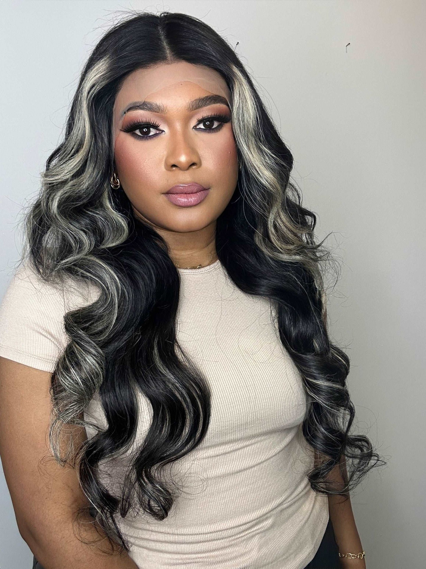 FAB BEIGE HIGHLIGHTS LUXURY LACE FRONTAL LAYERED WIG