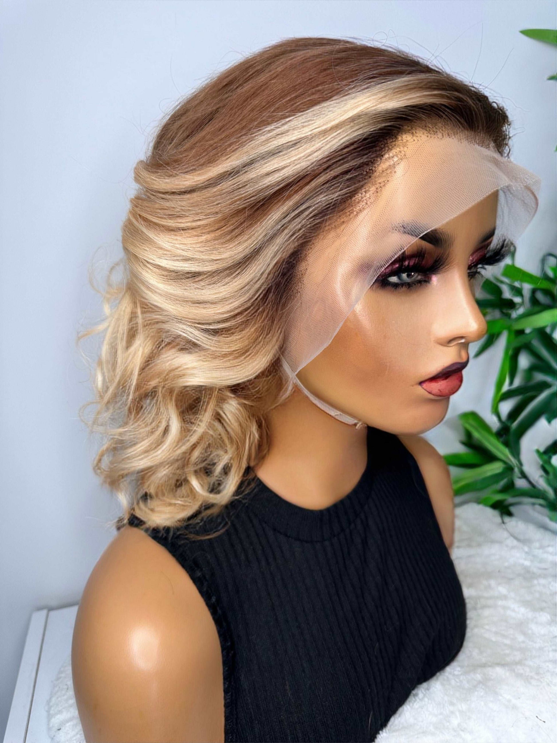 FAB BROWN TO BLONDE LUXURY LACE FRONTAL BOB WIG - Fab Beauty Supplies