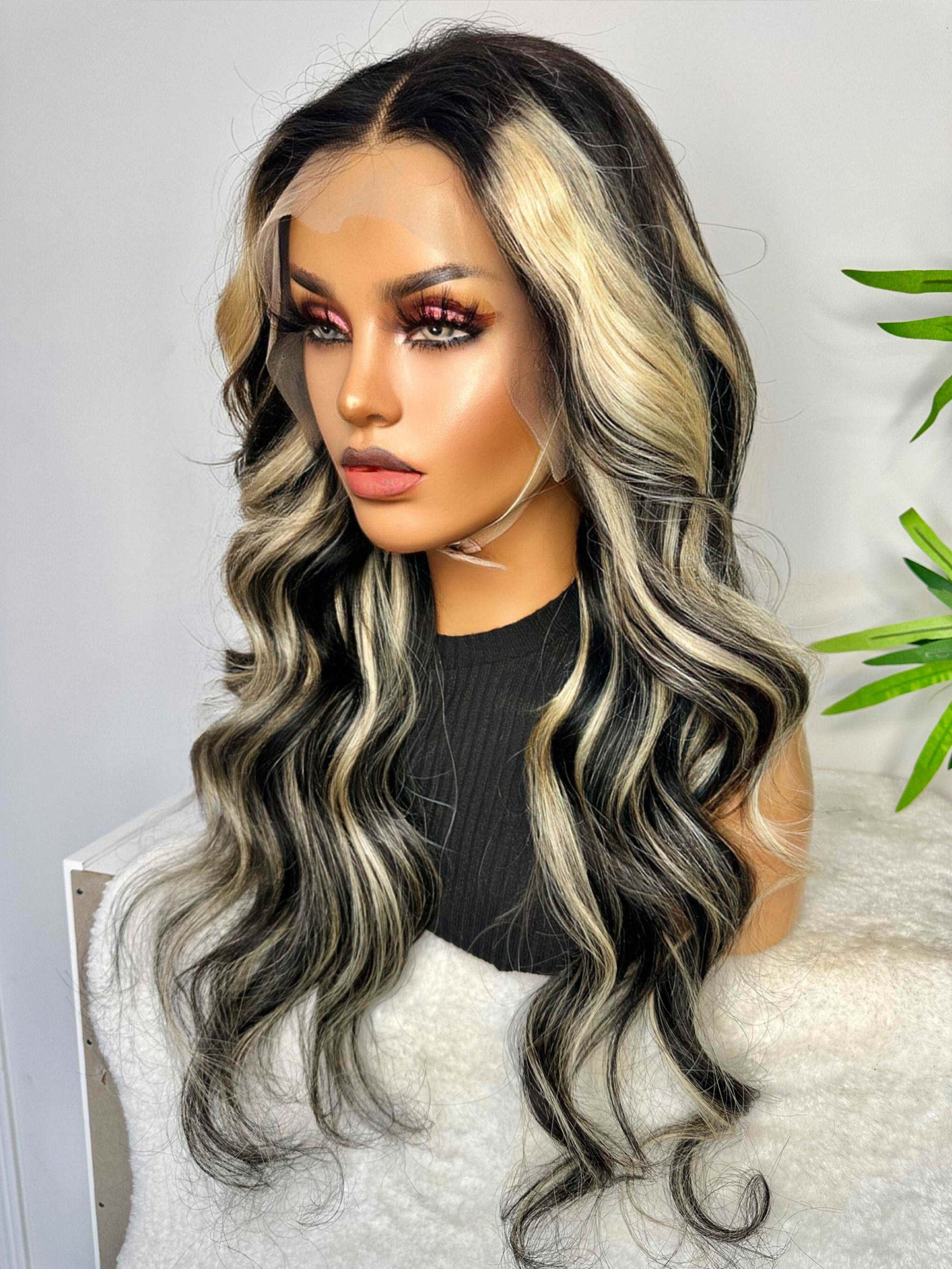 FAB BEIGE HIGHLIGHTS LUXURY LACE FRONTAL LAYERED WIG - Fab Beauty Supplies